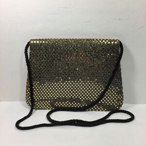 Whittall & Shon Gold Sequins Purse‎ Handbag Clutch Party Cocktail Cord Strap